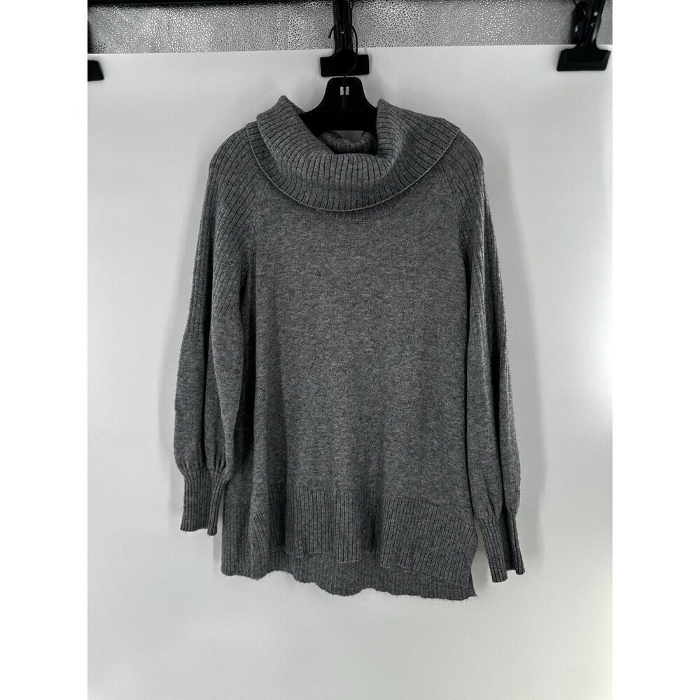 Anthropologie Sweater Sz M Cowlneck Ribbbed Oversized Grey Paloma Balloon Sleeve - Picture 5 of 12